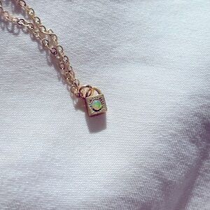 Opal lock necklace
